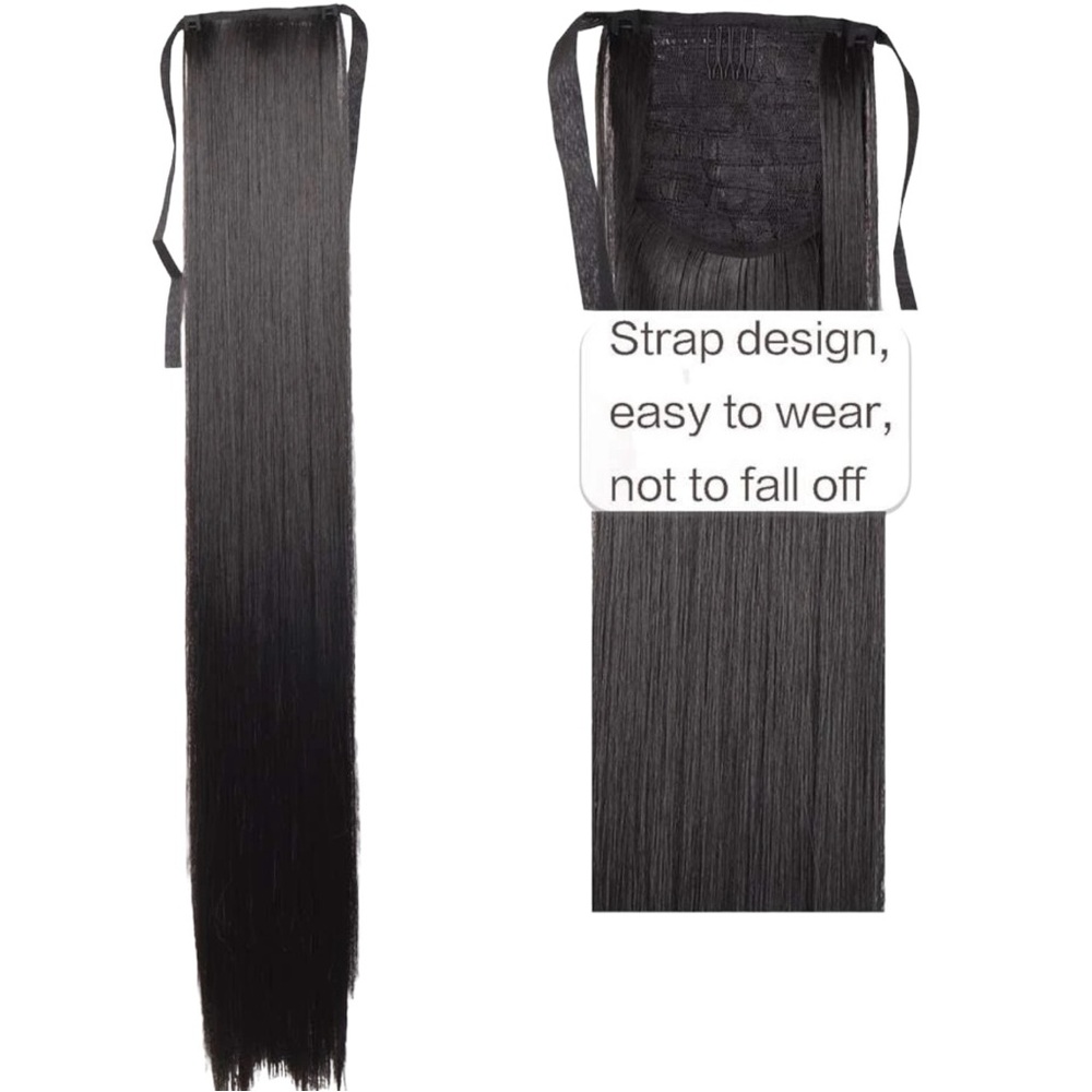 34 Inches Black Synthetic Ponytail Hair Extension - Picture 4 of 5